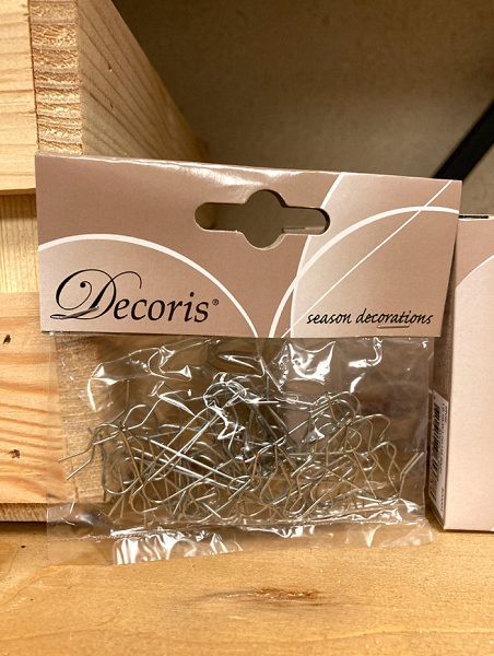 Крючки для елочных игрушек тонкие, серебро [400003]