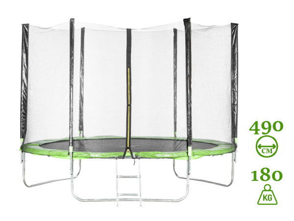 Батут Sundays Acrobat-D490 (с сеткой, зелёный)
