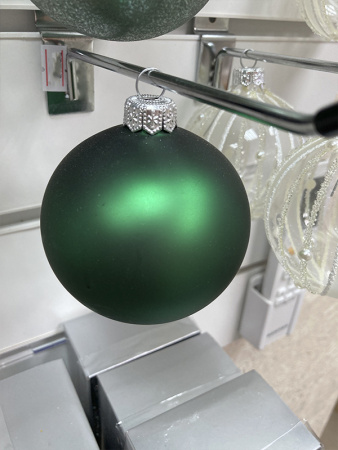 Шар елочный стекл. "Глянцевый" 8 см, [G-30]