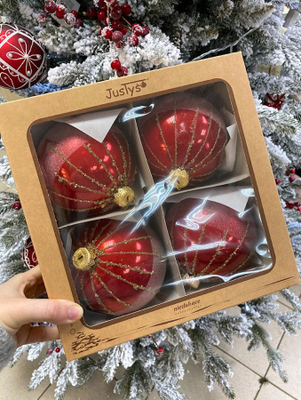 Набор шаров пластик. декор №10 разные цвета, 6см / 8см / 10см Шар пластиковый декорированный