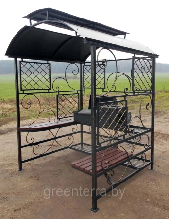 Кованый мангал-беседка с крышей "Верона" + гриль