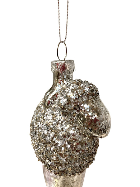 Игрушка елочная стекл. Желудь 11см [65698]