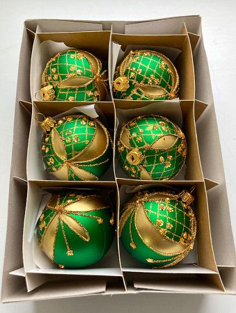 Набор шаров пластик. декор №6 разные цвета, 6см / 8см / 10см Шар пластиковый декорированный