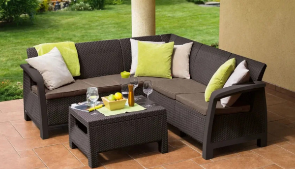 Комплект мебели из искусственного ротанга Corfu Super Relax Set, коричневый [227815]