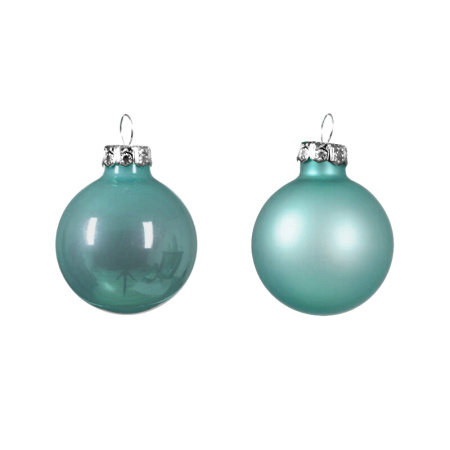 Набор стекл. шаров 3.5 см бирюзовый mix, 16 шт [2000227]
