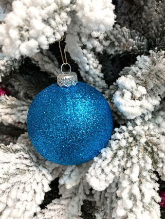 Шары пластиковые, парча синий