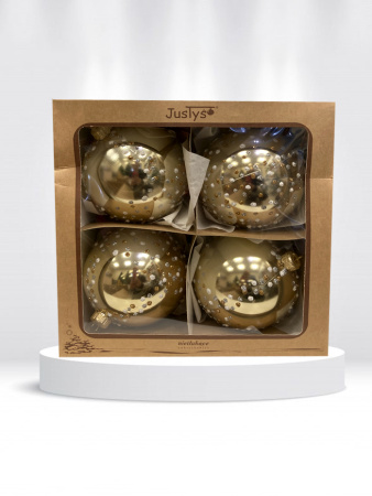 Набор шаров пластик. декор №8 разные цвета, 6см / 8см / 10см Шар пластиковый декорированный