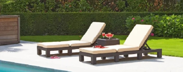 Лежак из искусственного ротанга DAYTONA, коричневый [258814]