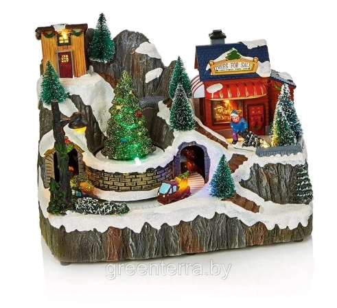 Рождественская деревня с LED "Магазинчик с ёлками" [481318-3]