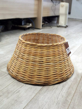 Плетёная корзина под ёлку, бежевая 57см [685194]