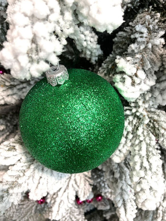 Шары пластиковые, парча зелёный В06 Шары пластиковые, парча зелёный