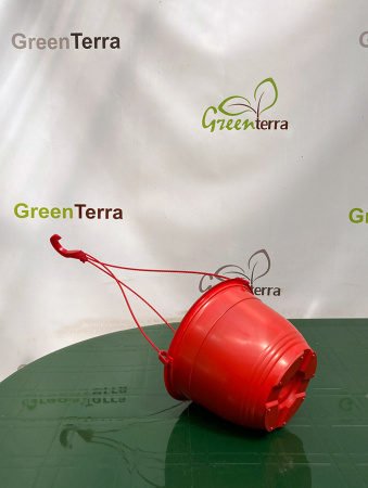 Кашпо подвесное, красное, ø 22см, высота 15см, объём 3.5л., формованное