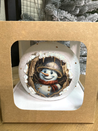 Шар елочный стекл. декупаж 12 см, [DQ1]