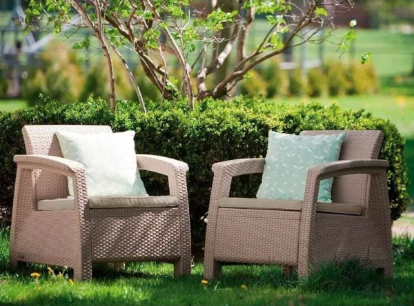 Набор мебели из искусственного ротанга CORFU DUO, капучино [258977]