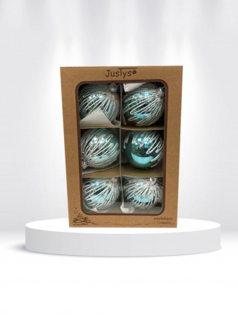 Набор шаров пластик. декор №13 разные цвета, 6см / 8см / 10см Шар пластиковый декорированный