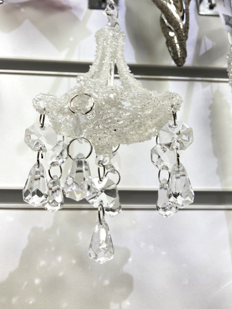 Игрушка елочная стекл. Хрустальная люстра 16 см [54302]