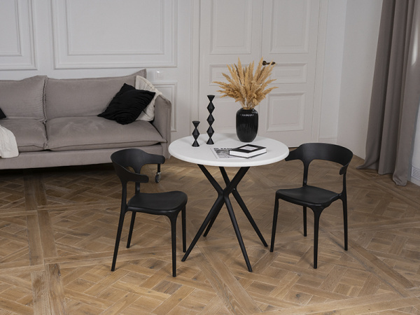 Стол круглый Teori чёрно-белый