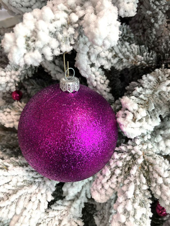 Шары пластиковые, парча фуксия